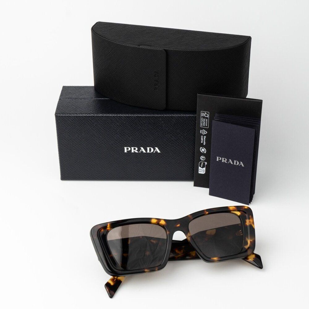 Prada Women Sunglasses Havana Honey Brown Cat Eye PR08YS 01V8C1 BRAND NEW - Picture 10 of 14